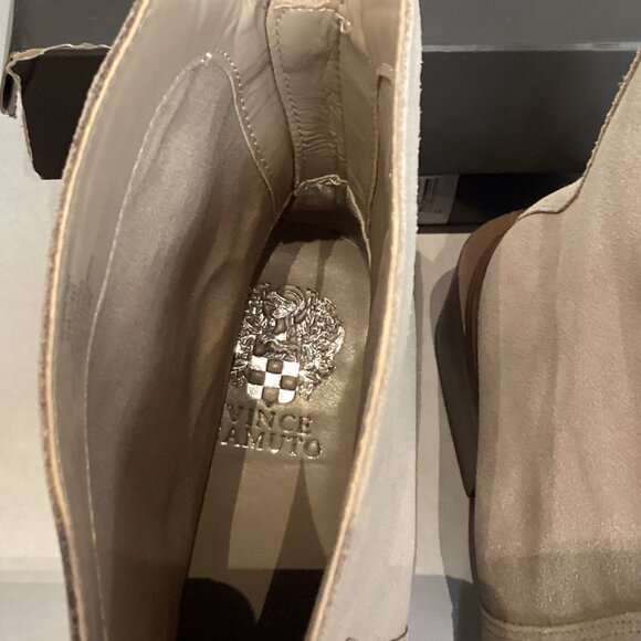 Sz.9W Vince Camuto Water-Repellent Suede Mid-Shaft Boots -Kortimy Almond - Picture 11 of 14